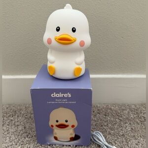 White Duck Night Light with Orange and Pink Accents